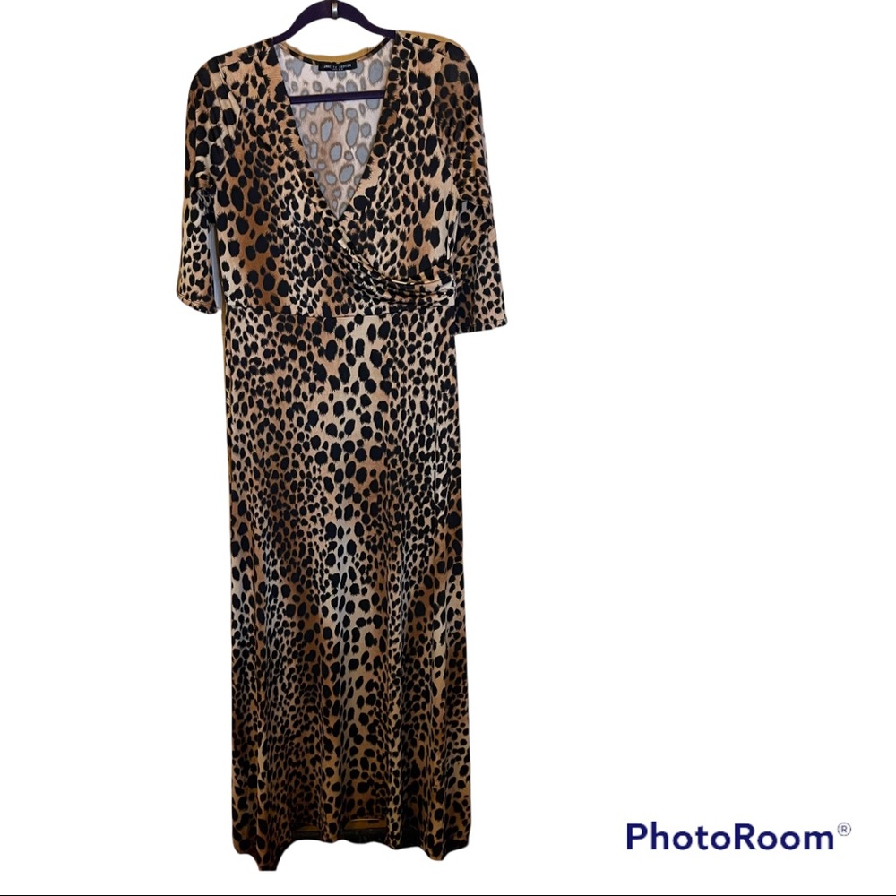 Janette Fashion Leopard Print Maxi Dress